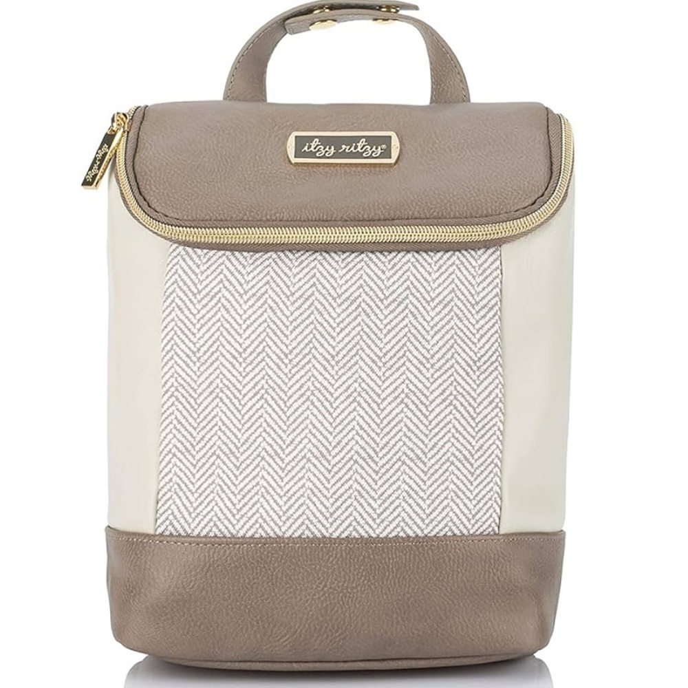 Itzy Ritzy Insulated Bottle Bag in vanilla latte